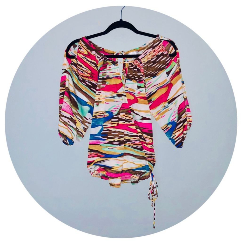 Glam Multicolored Bright Abstract Top Small